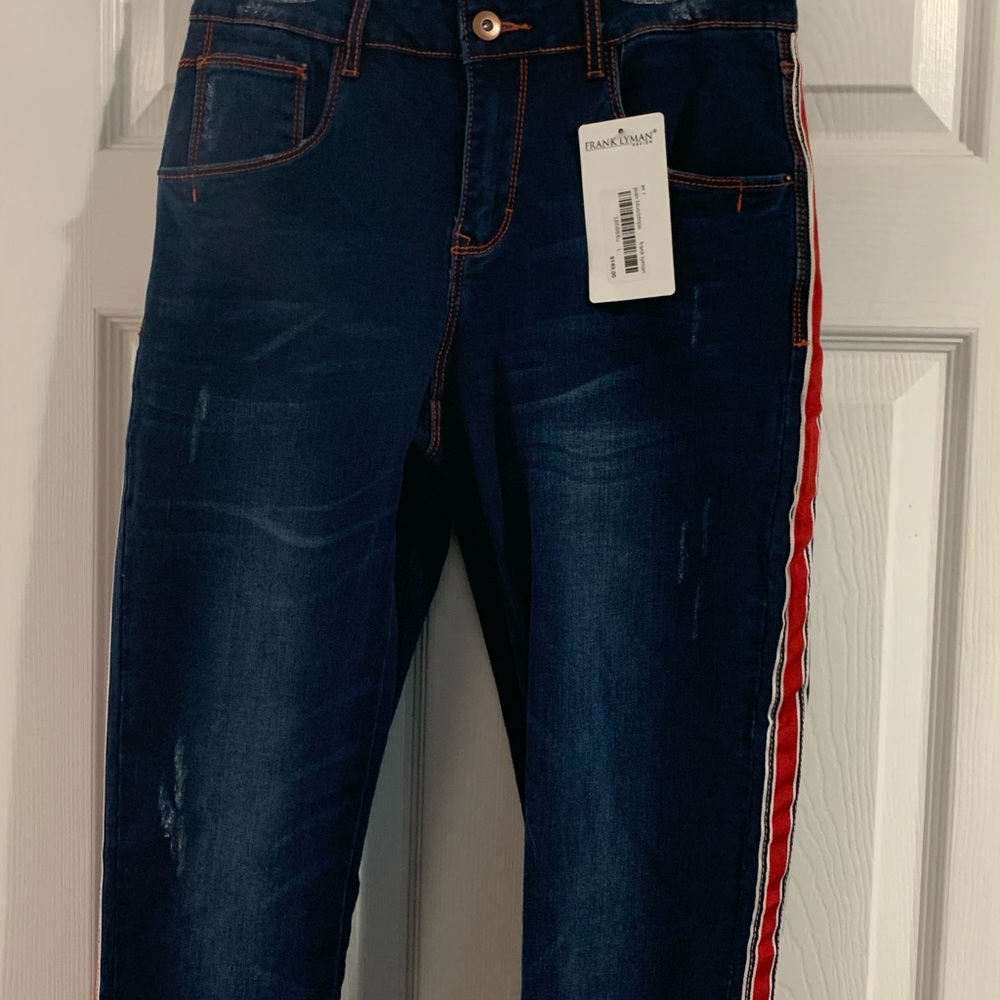 NWT Frank Lyman Skinny Jeans Distressed Look - Picture 2 of 11